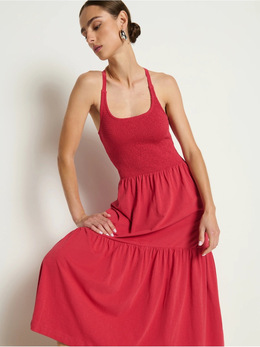 Penelope Cross Back Midi ~ Red